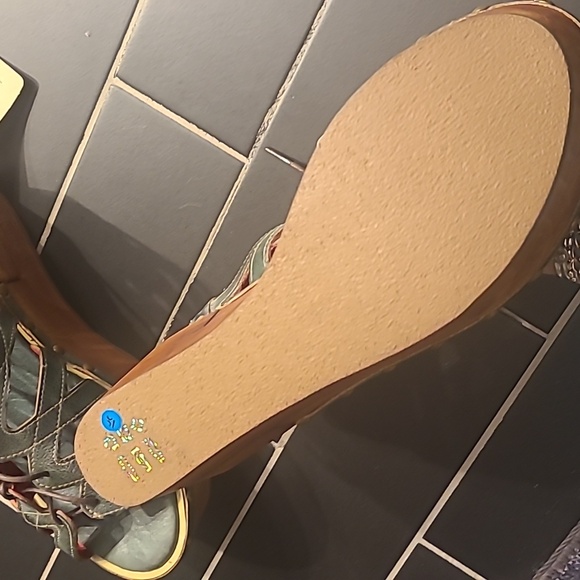 Bed Stu Shirin F399046 Womens Green Leather Zipper Platforms Sandals size 10 - Picture 7 of 9